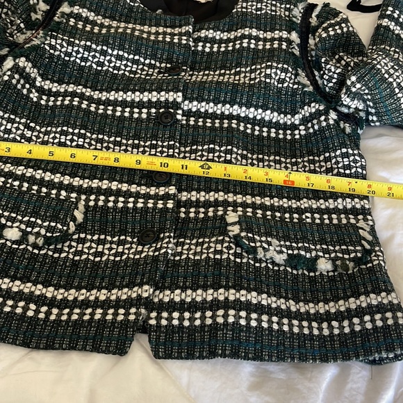 Tory Burch Norfolk Horseback Tweed Sequin-Embellished Jacket Blazer size 12 EUC - Picture 12 of 16